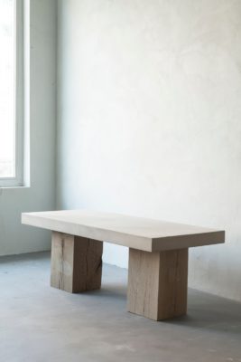 Table with microcement base